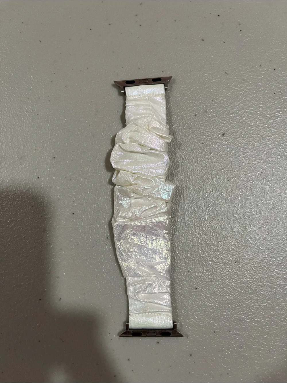 Iridescent White Scrunchie Band for Smartwatch
